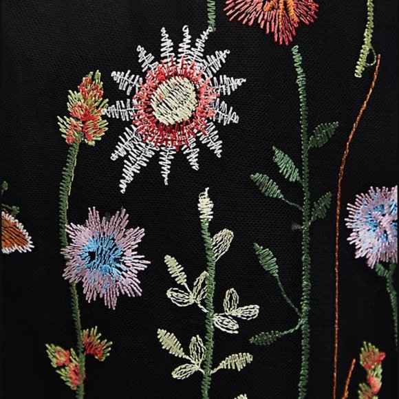 Torrid Black Floral Embroidered Mesh Maxi Dress 10 - Picture 5 of 7